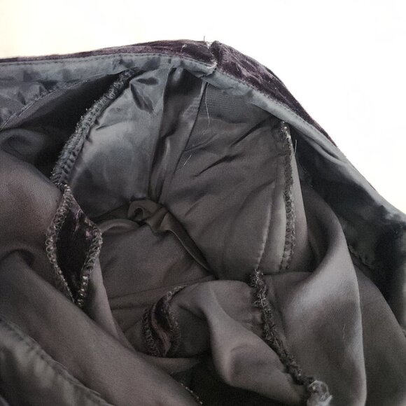 Vtg 80s Witchcore Black Velvet Dress 6 Drop Waist Ruffle Skirt Witchy Grunge - Picture 13 of 16